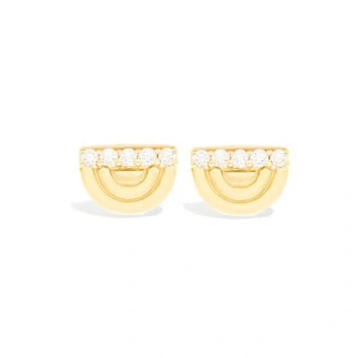 Campbell + Charlotte Edge Ferris Wheel Stud Earring In Gold