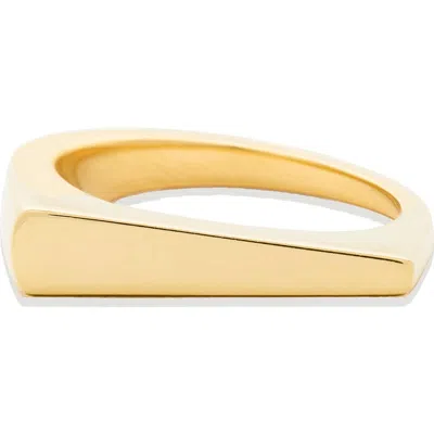 Campbell + Charlotte Edge Tapered Stacking Ring In Gold