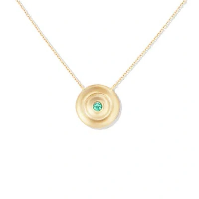 Campbell + Charlotte Evolve Small Disk Pendant Necklace In Gold