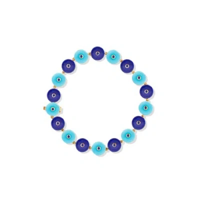 Campbell + Charlotte Evolve Stone Inlay Bracelet In Blue
