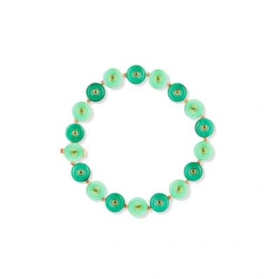 Campbell + Charlotte Evolve Stone Inlay Bracelet In Green