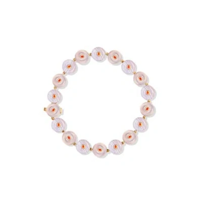 Campbell + Charlotte Evolve Stone Inlay Bracelet In Pink