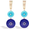 Campbell + Charlotte Evolve Stone Inlay Chandelier Earring In Blue