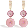 Campbell + Charlotte Evolve Stone Inlay Chandelier Earring In Pink