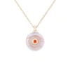 Campbell + Charlotte Evolve Stone Inlay Disk Pendant Necklace In Gold