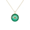 Campbell + Charlotte Evolve Stone Inlay Disk Pendant Necklace In Green