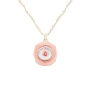 Campbell + Charlotte Evolve Stone Inlay Disk Pendant Necklace In Pink