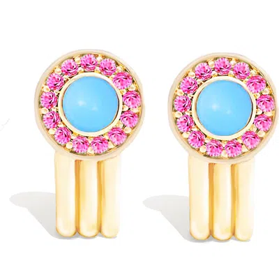 Campbell + Charlotte Found Cabochon Huggie In Brown