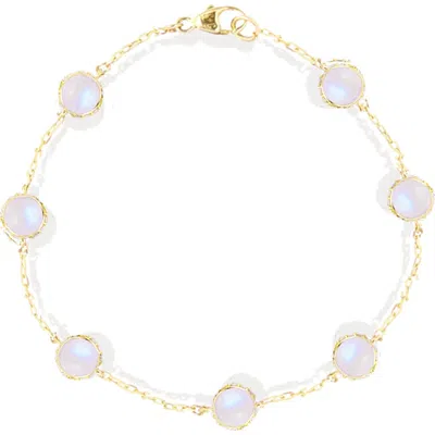 Campbell + Charlotte Found Cabochon Station Bracelet In Gold