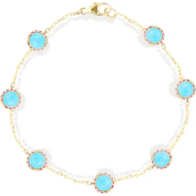 Campbell + Charlotte Found Cabochon Station Bracelet In Gold