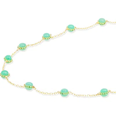 Campbell + Charlotte Found Cabochon Station Necklace In Multi