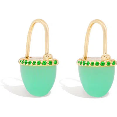 Campbell + Charlotte Found Cap Huggie Earring In Green