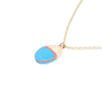 Campbell + Charlotte Found Large Cap Pendant Necklace In Multi
