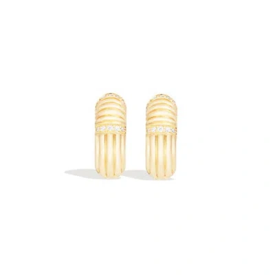 Campbell + Charlotte Found Ribbed Huggie In Gold