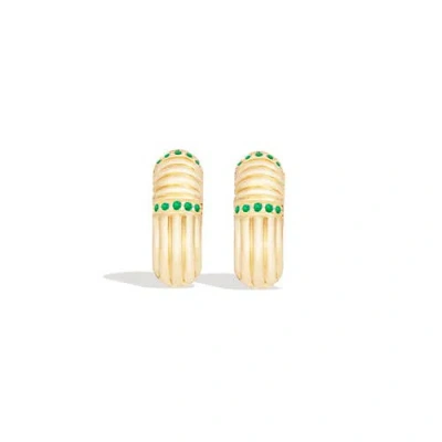 Campbell + Charlotte Found Ribbed Huggie In Gold
