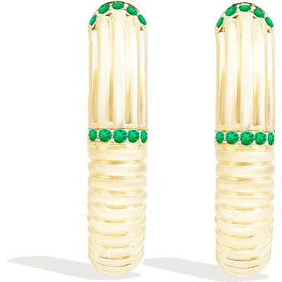 Campbell + Charlotte Found Ribbed Oval Hoop Earring In Multi