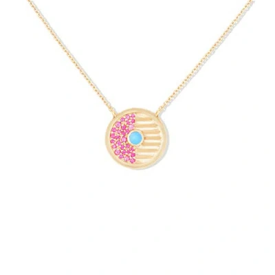 Campbell + Charlotte Found Small Disk Pendant Necklace In Gold