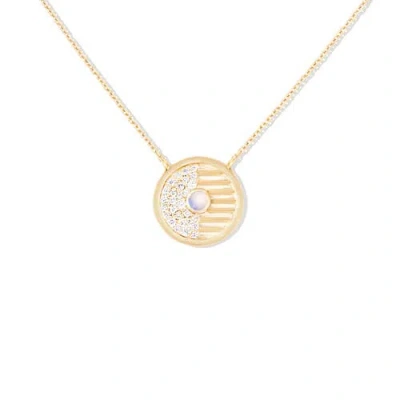 Campbell + Charlotte Found Small Disk Pendant Necklace In Gold