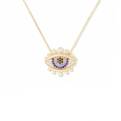 Campbell + Charlotte Juju Evil Eye Charm Necklace In Gold