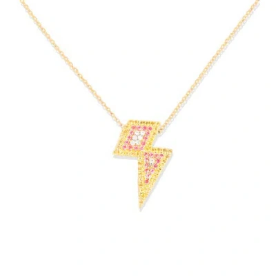 Campbell + Charlotte Juju Lightning Bolt Charm Necklace In Gold