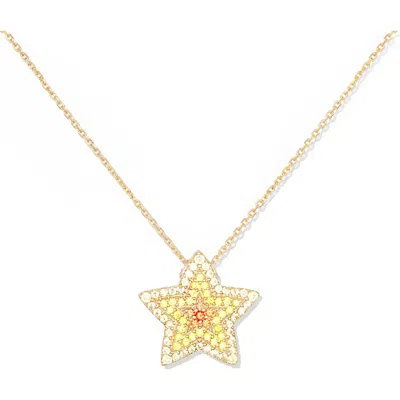 Campbell + Charlotte Juju Star Charm Necklace In Gold