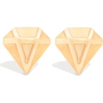 Campbell + Charlotte Mini Juju Diamond Stud Earrings In Gold