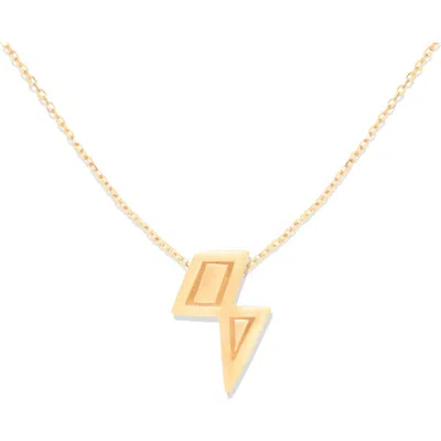 Campbell + Charlotte Mini Juju Lightning Bolt Charm Necklace In Orange