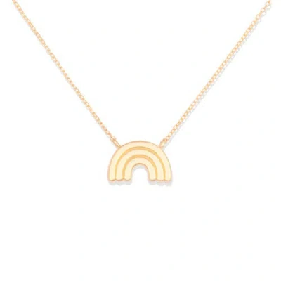 Campbell + Charlotte Mini Juju Rainbow Charm Necklace In Orange