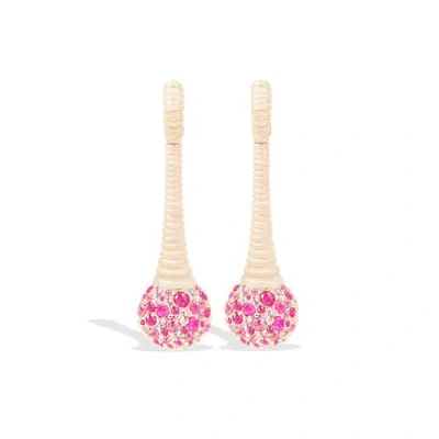 Campbell + Charlotte Revel Bobble Chandelier Earring In Pink