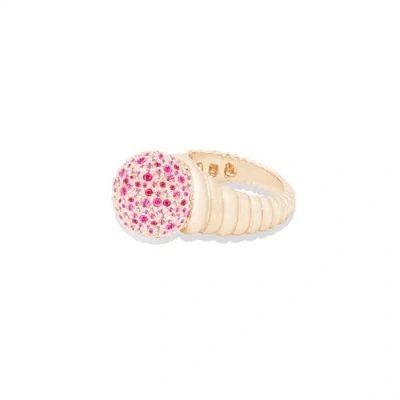 Campbell + Charlotte Revel Bobble Cocktail Ring In Pink