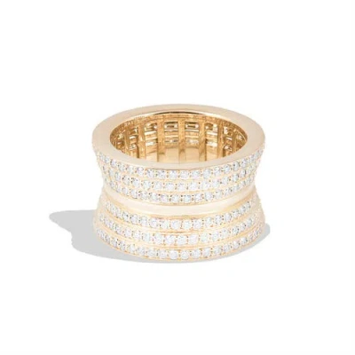 Campbell + Charlotte Revel Dimensional Pave Cigar Band In Gold