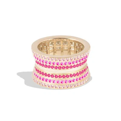 Campbell + Charlotte Revel Dimensional Pave Cigar Band In Gold