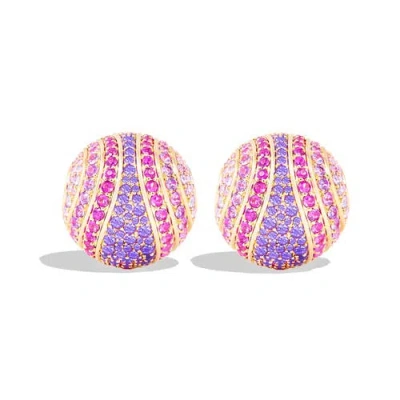 Campbell + Charlotte Revel Large Bead Huggie In Multi