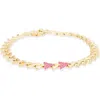 Campbell + Charlotte Spark Chevron Link Bracelet In Gold