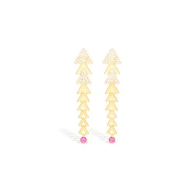 Campbell + Charlotte Spark Chevron Link Chandelier Earring In Gold