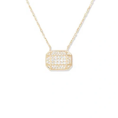 Campbell + Charlotte Spark Emerald Cut Charm Necklace In Gold
