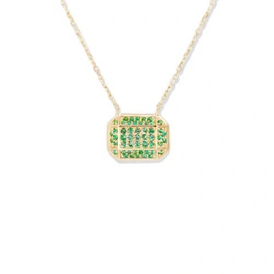 Campbell + Charlotte Spark Emerald Cut Charm Necklace In Gold