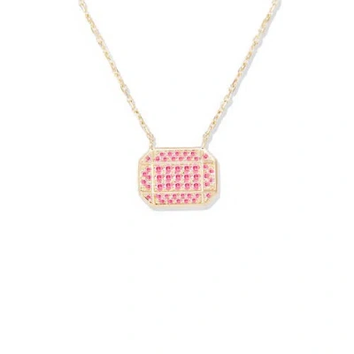 Campbell + Charlotte Spark Emerald Cut Charm Necklace In Multi