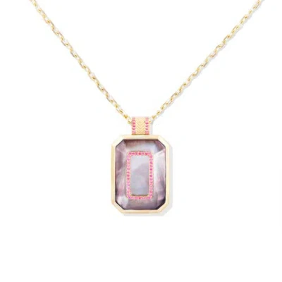 Campbell + Charlotte Spark Emerald Cut Pendant Necklace In Multi