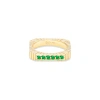 Campbell + Charlotte Spark Etched Stacking Band Ring In Gold