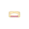 Campbell + Charlotte Spark Etched Stacking Band Ring In Gold