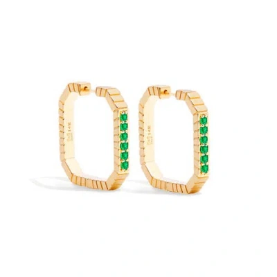 Campbell + Charlotte Spark Octagon Hoop Earring In Gold