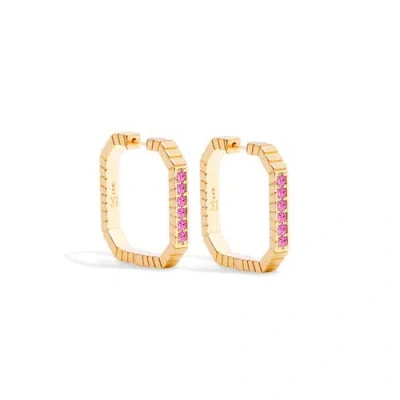Campbell + Charlotte Spark Octagon Hoop Earring In Gold
