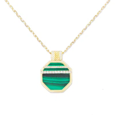 Campbell + Charlotte Spark Octagon Pendant Necklace In Gold