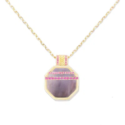 Campbell + Charlotte Spark Octagon Pendant Necklace In Multi