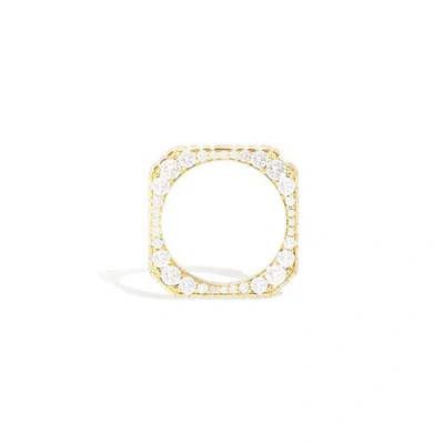 Campbell + Charlotte Spark Side Stone Etched Stacking Band Ring