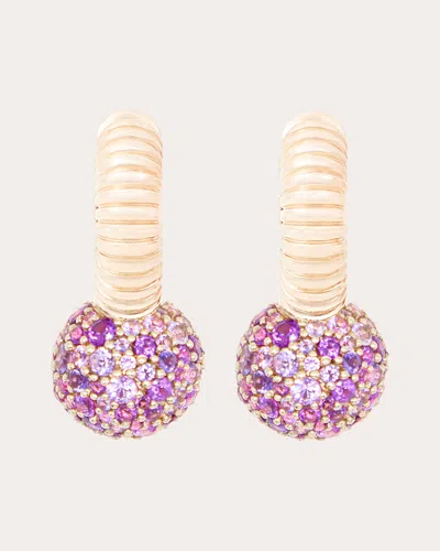 Campbell + Charlotte Women's Amethyst Revel Bobble Huggie Earrings In Purple
