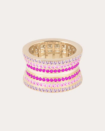 Campbell + Charlotte Women's Amethyst Revel Dimensional Cigar Band Ring In Pink