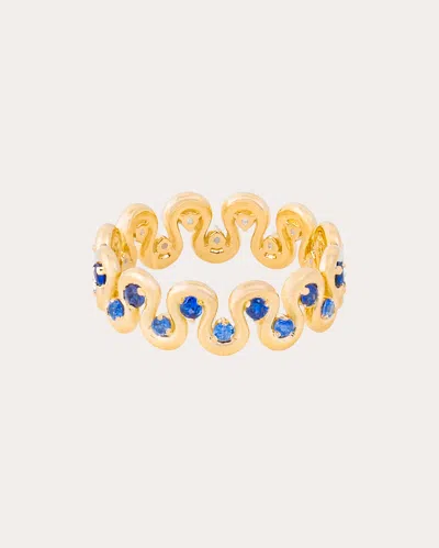 Campbell + Charlotte Women's Blue Sapphire Found Squiggle Ring