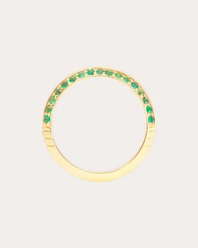 Campbell + Charlotte Women's Crew 14k Gold Emerald Knife Edge Ring In Green